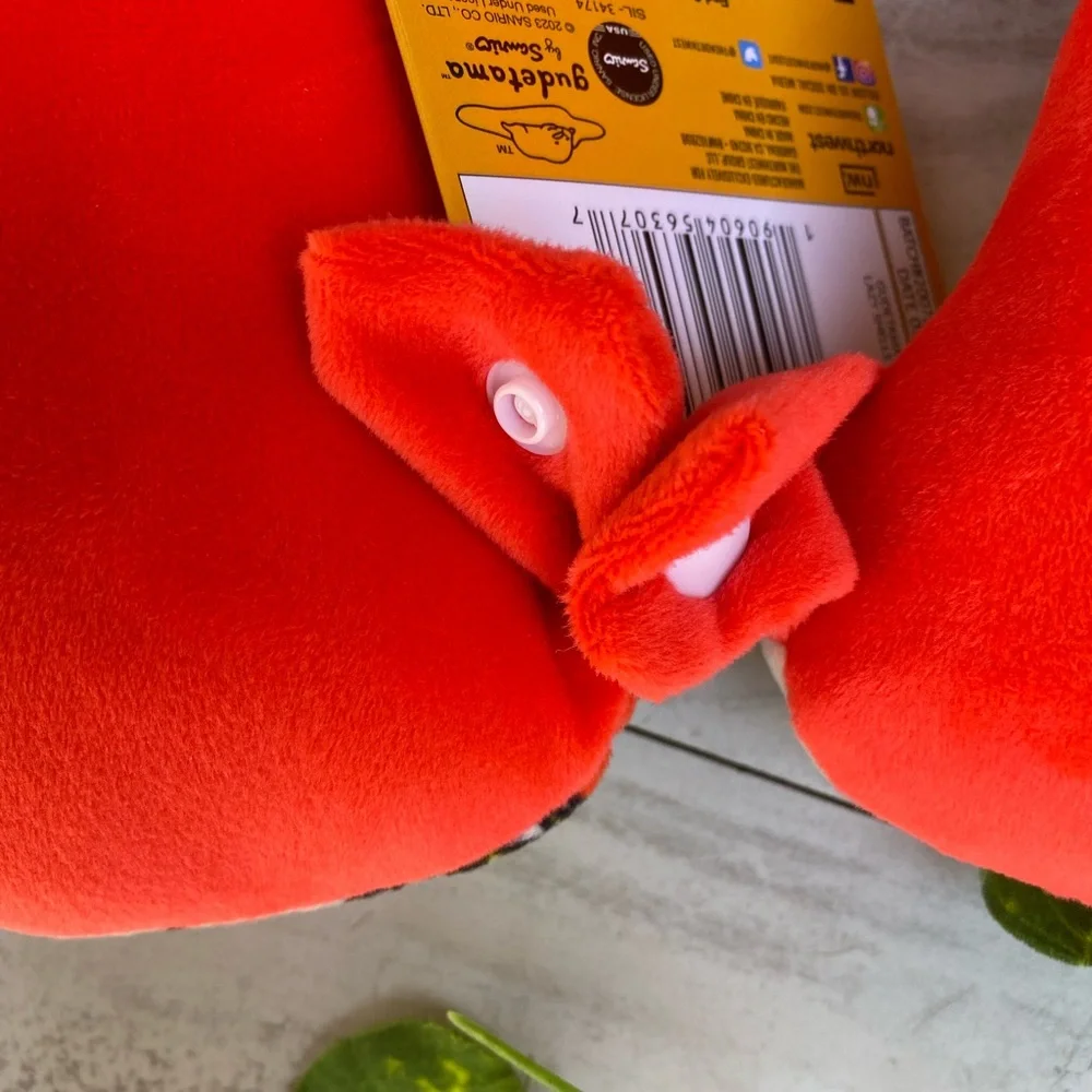 Sanrio Gudetama The Lazy Egg Travel Plush Neck Pillow Vacation Rest Airplane Red